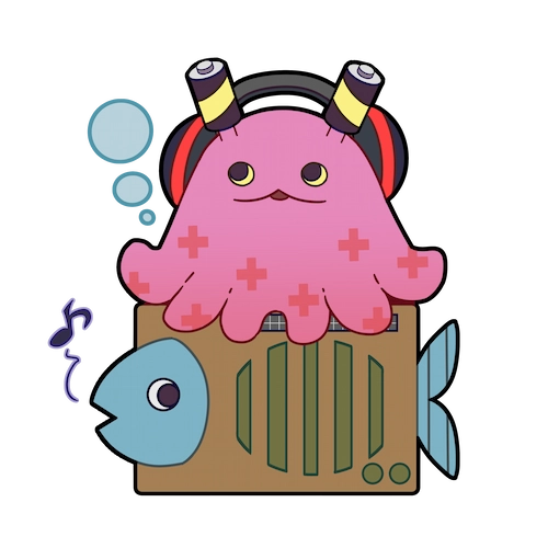 まるで防災:乾電池×メンダコ・携帯ラジオ×魚