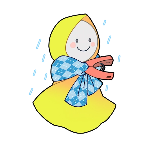 まるで防災:雨具×てるてる坊主